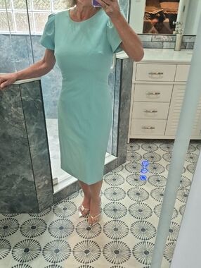 Antonio Melani Mint Sheath W/Tulip Cap Sleeves
